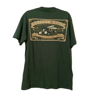 Vintage Sting Mens Green Short Sleeve Crew Neck Tee Shirt XL Bee Print 90s